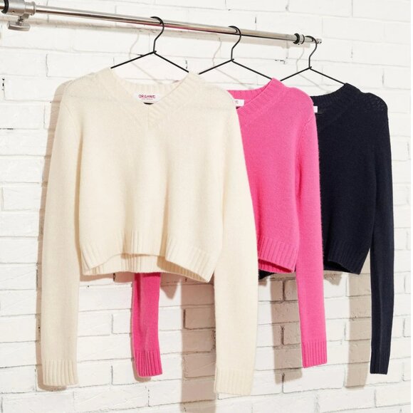 Organic by John Patrick Fuschia Cashmere Sweater NWT - Picture 7 of 8